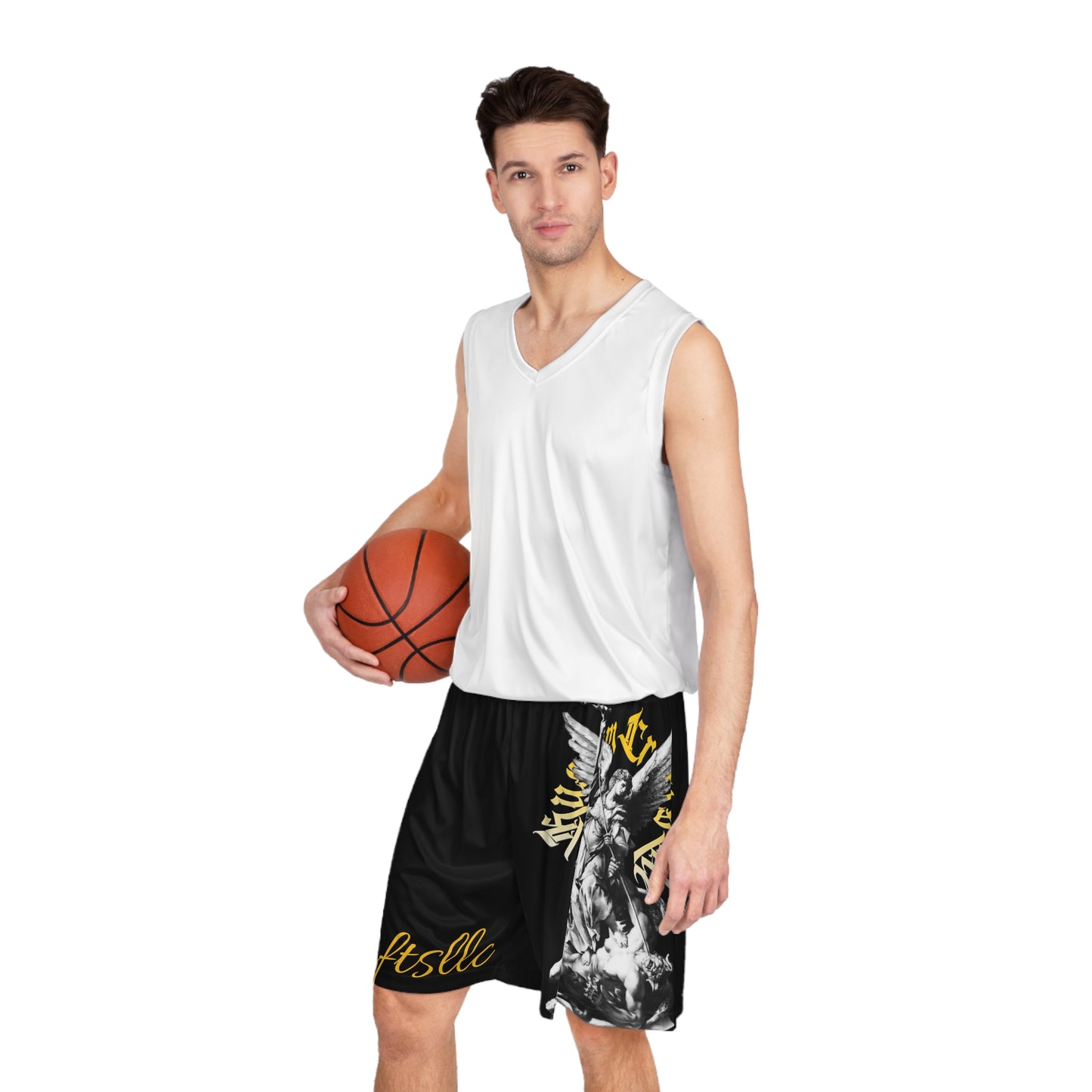 Saint Michael, Athletic Wear, Summer Sports Shorts, Gift for Basketball Lovers, Trendy Fitness Apparel
