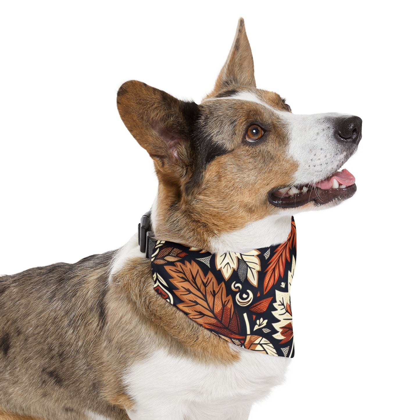 Bohemian Floral Pet Bandana Collar, Autumn Dog Accessory, Adjustable Pet Scarf, Fall Pet Fashion, Stylish Dog Bandana