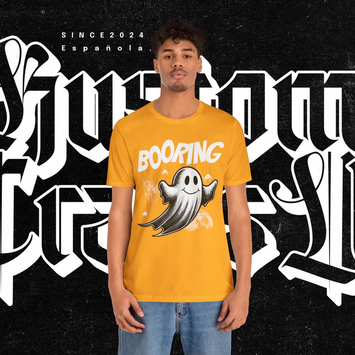 Ghostly Boo-Ring Fun Tee - Spooky Vibes, Perfect for Halloween, Casual Wear, Gift for Ghost Lovers, Graphic Tee, Trendy Outfit