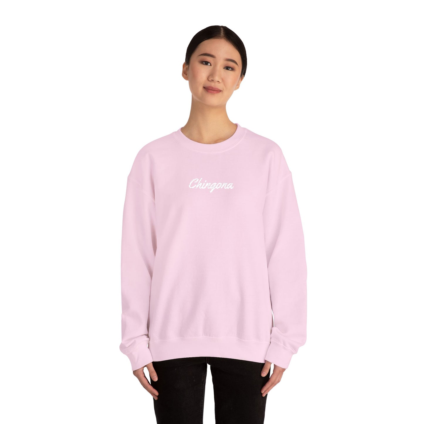Chingona Embroidery Heavy Blend Crewneck Sweatshirt
