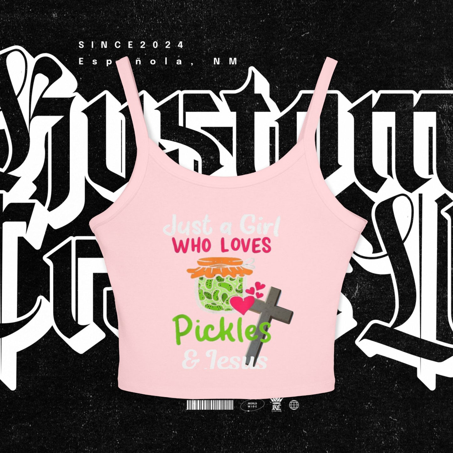 Pickles and Jesus Tank Top, Christian Women's Camisole, Religious Sleeveless Top, Faithful Spaghetti Strap Shirt, Girl's Pickle Lover Vest
