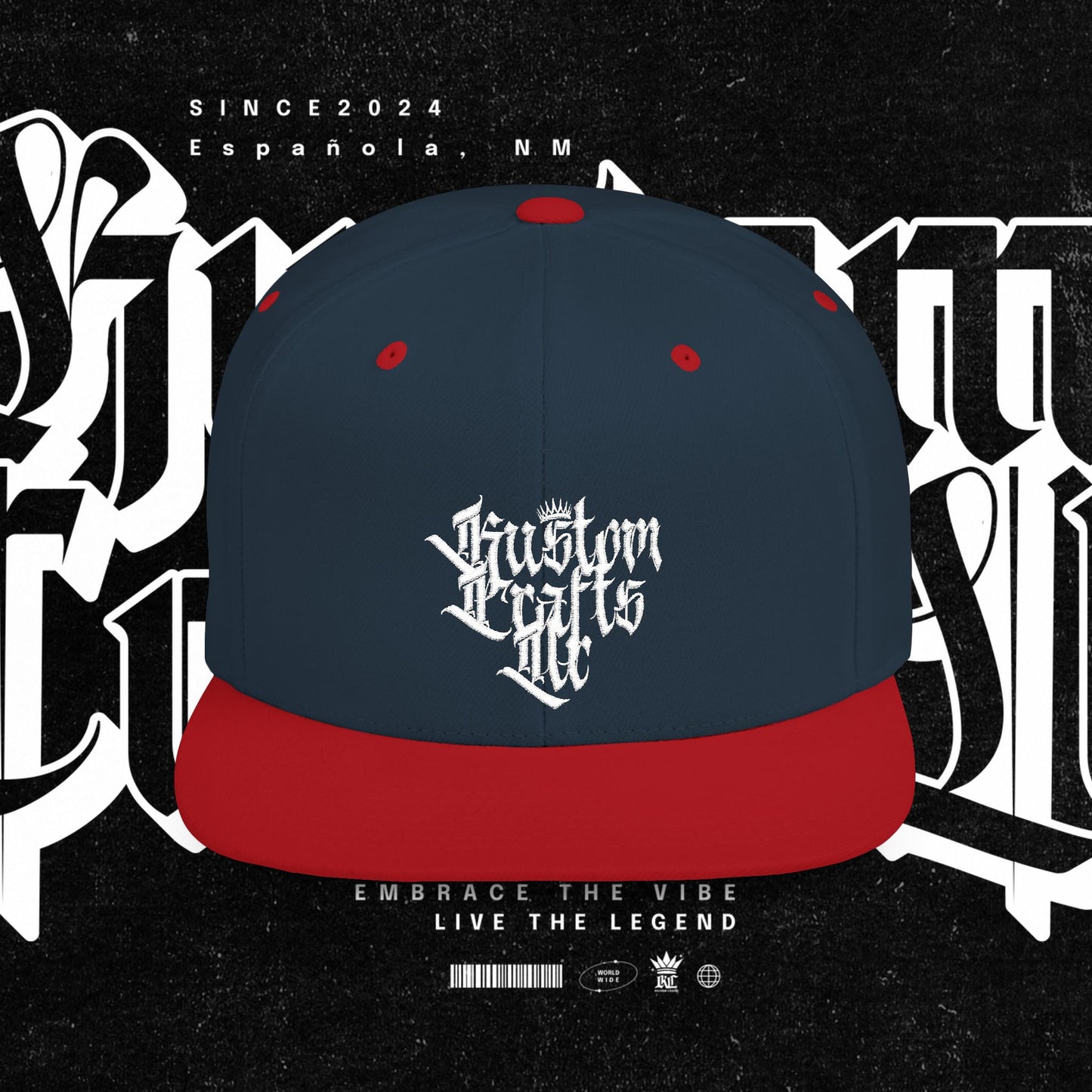 Custom Flat Bill Snapback Hat | Embrace the Vibe, Live the Legend | Perfect for Streetwear, Festivals, Casual Outings, Gifts