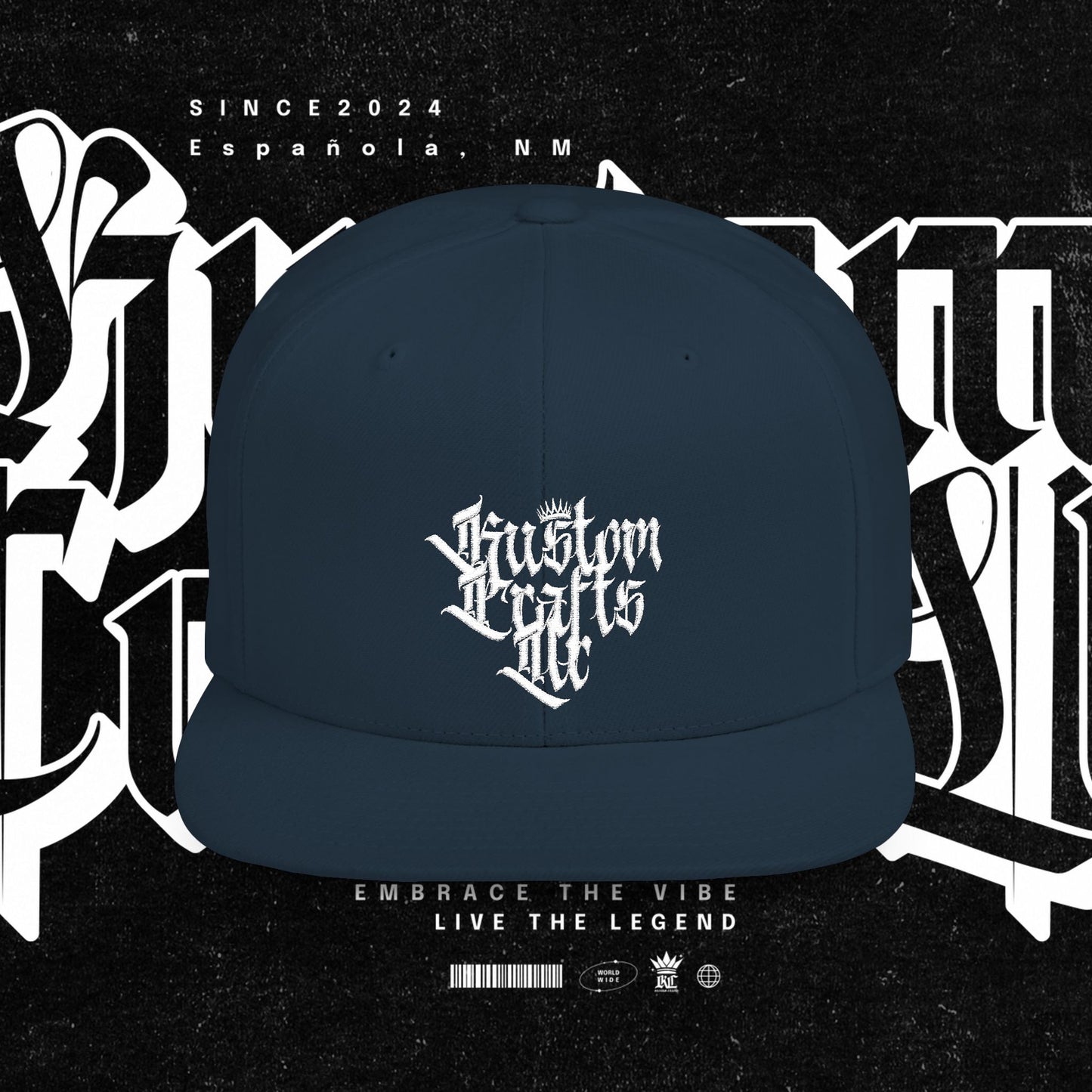 Custom Flat Bill Snapback Hat | Embrace the Vibe, Live the Legend | Perfect for Streetwear, Festivals, Casual Outings, Gifts