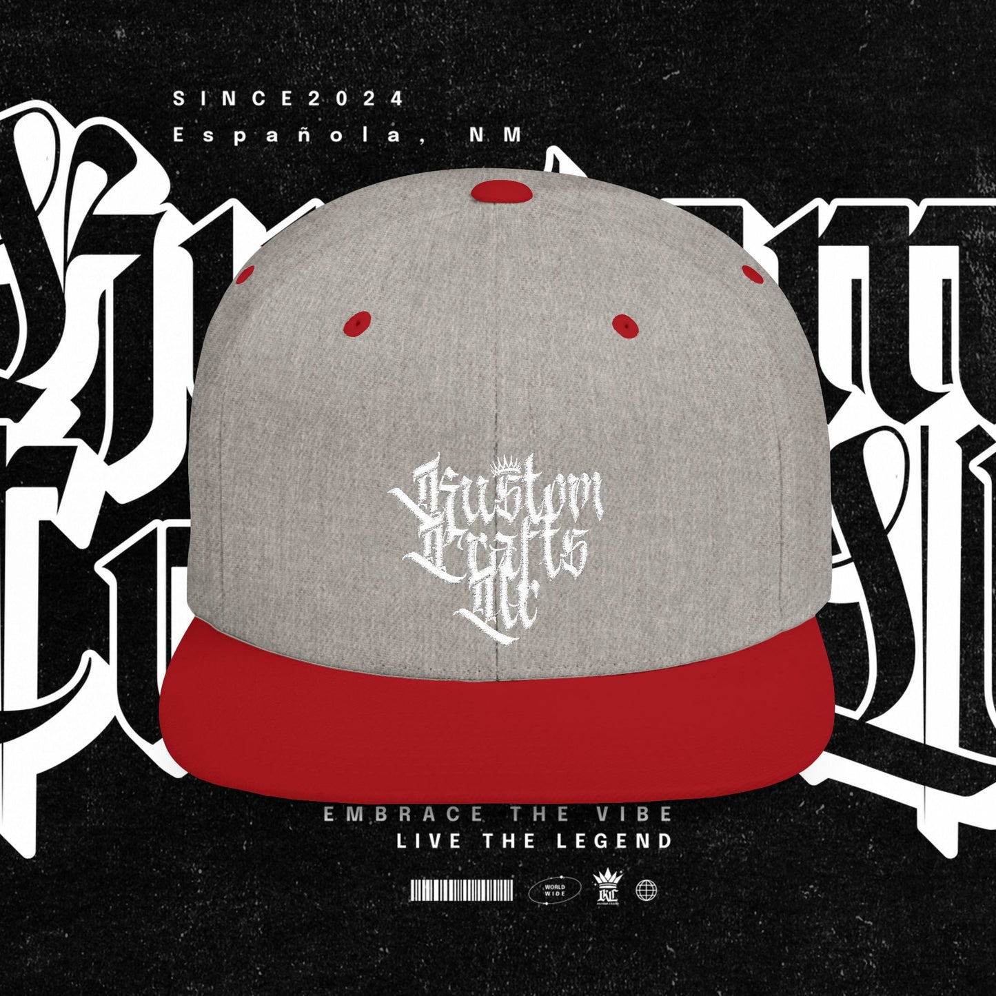 Custom Flat Bill Snapback Hat | Embrace the Vibe, Live the Legend | Perfect for Streetwear, Festivals, Casual Outings, Gifts