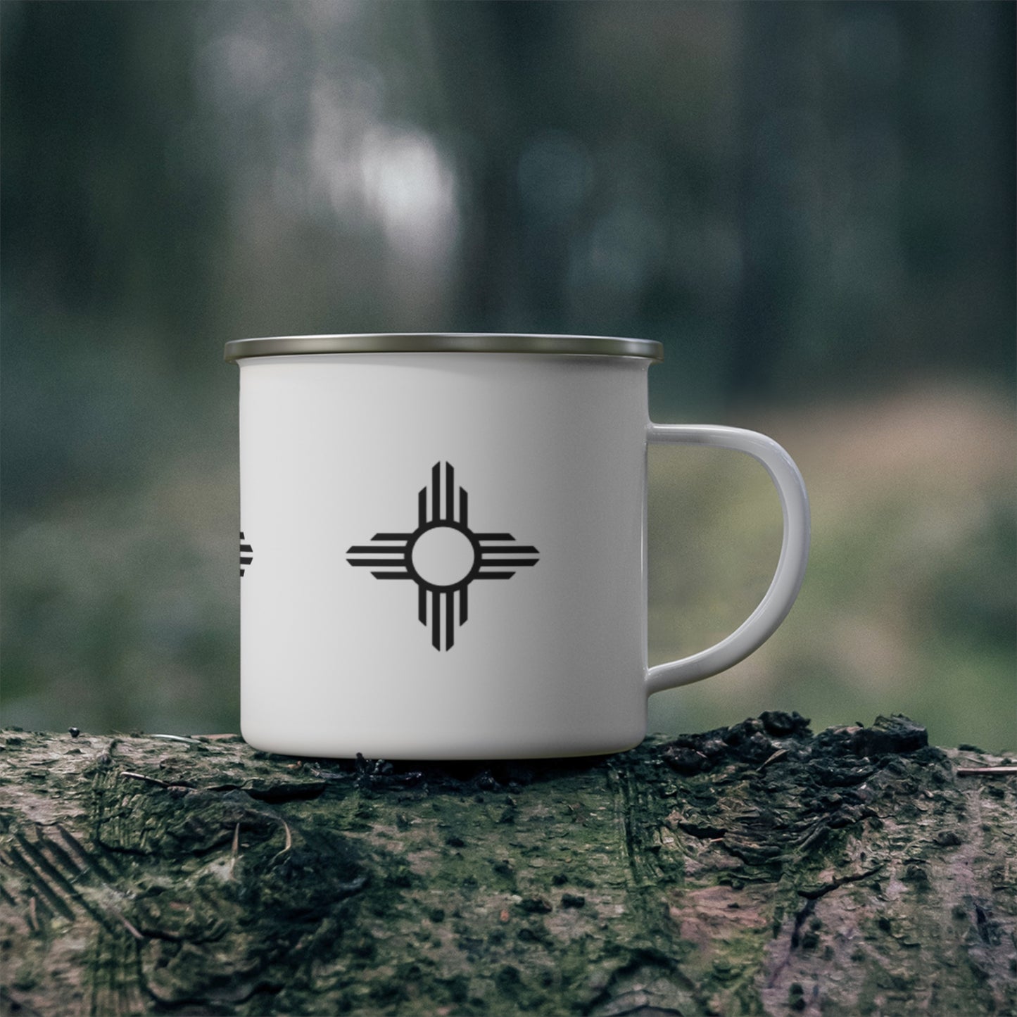 Enamel Camping Mug with Southwestern Design | Perfect for Outdoors, Hiking, Gifts, Camping, Travel