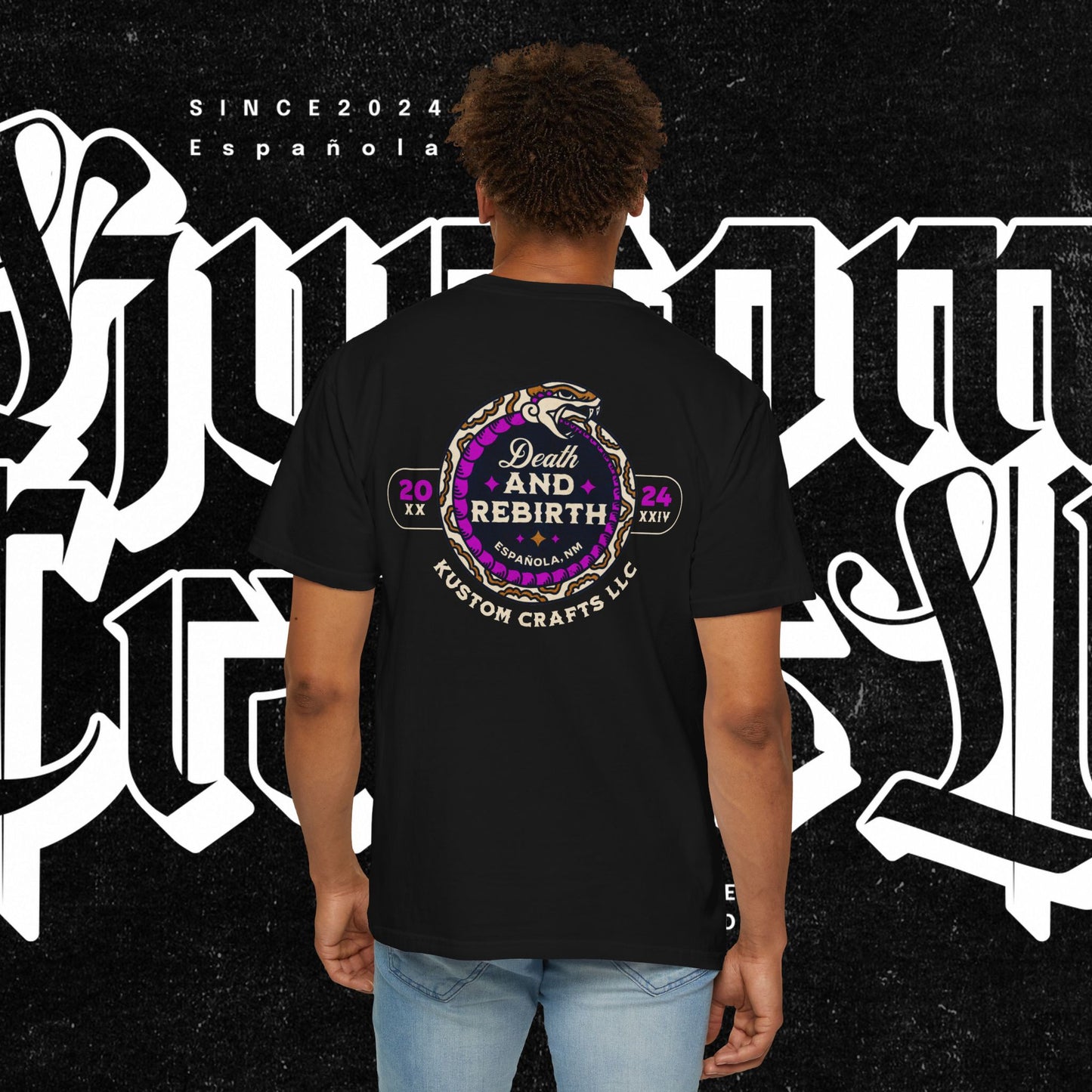 Death and Rebirth Bright Purple/Pink Snake Graphic Tee, Death Rebirth Unisex T-shirt, Streetwear Alternative Fashion, Serpent Design Shirt, Edgy Clothing