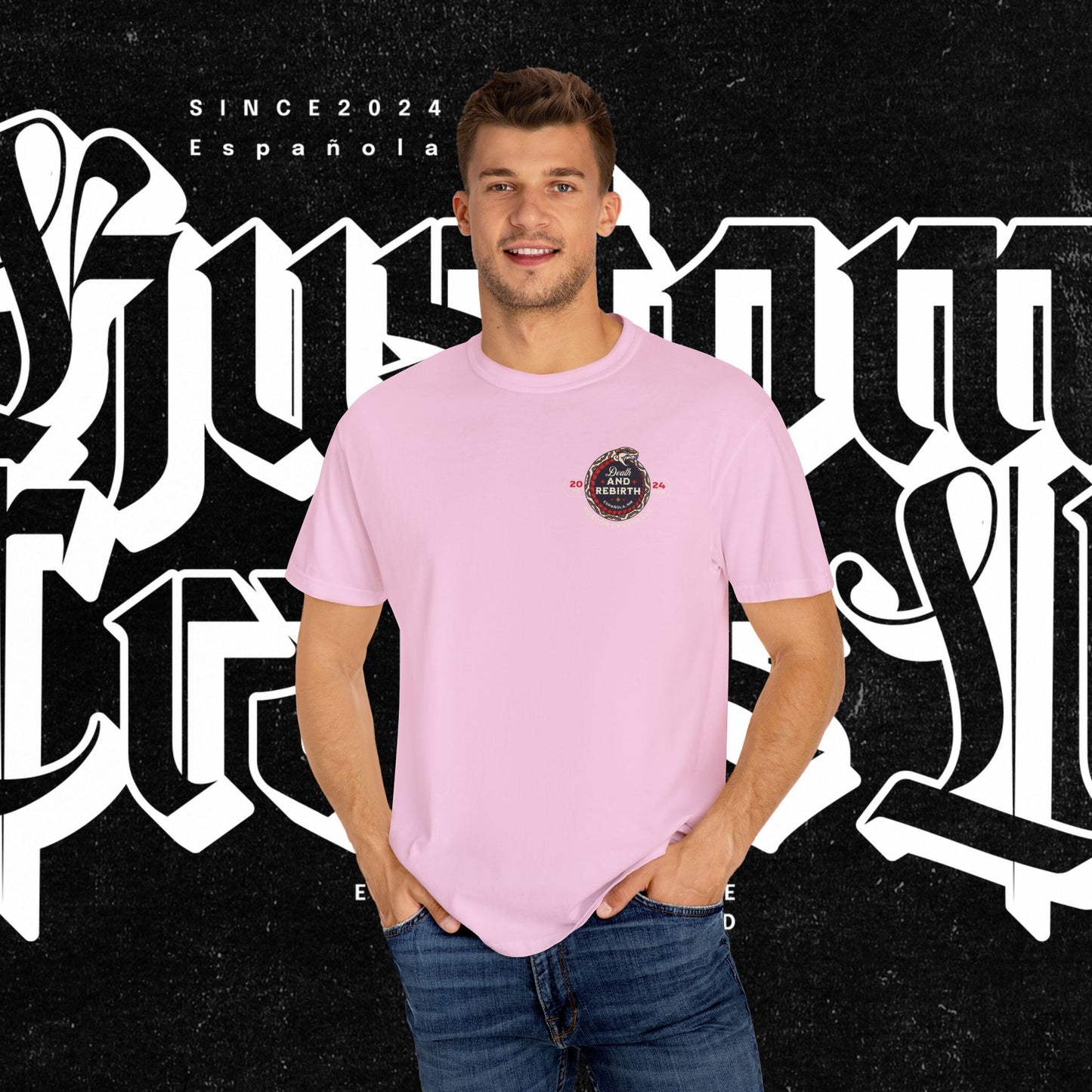 Death and Rebirth Red Snake Graphic Tee, Death Rebirth Unisex T-shirt, Streetwear Alternative Fashion, Serpent Design Shirt, Edgy Clothing