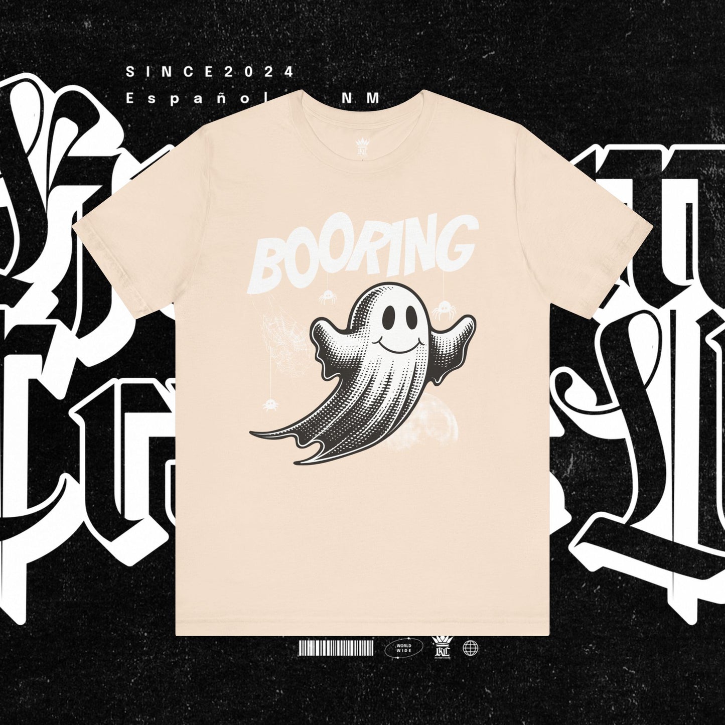 Ghostly Boo-Ring Fun Tee - Spooky Vibes, Perfect for Halloween, Casual Wear, Gift for Ghost Lovers, Graphic Tee, Trendy Outfit