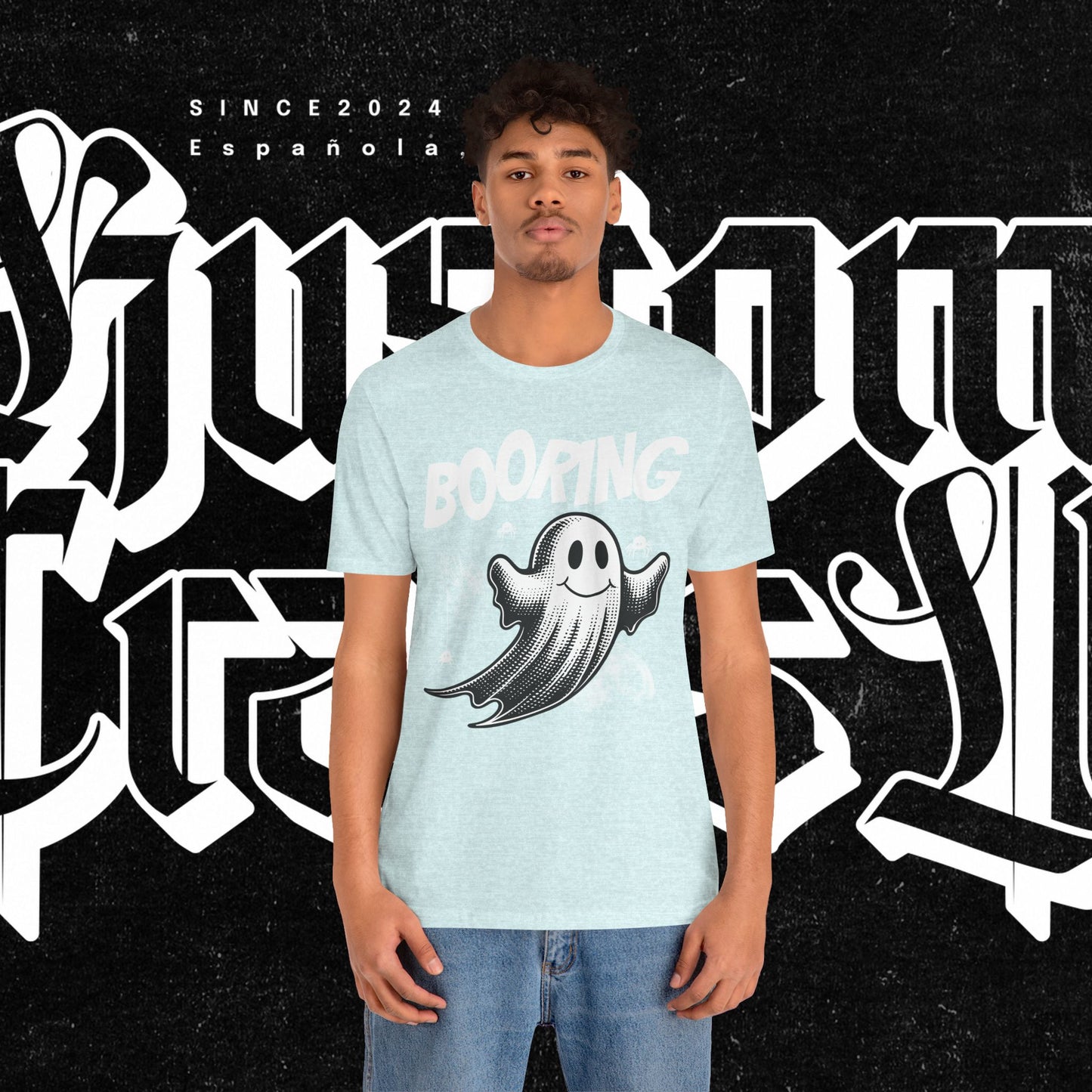 Ghostly Boo-Ring Fun Tee - Spooky Vibes, Perfect for Halloween, Casual Wear, Gift for Ghost Lovers, Graphic Tee, Trendy Outfit