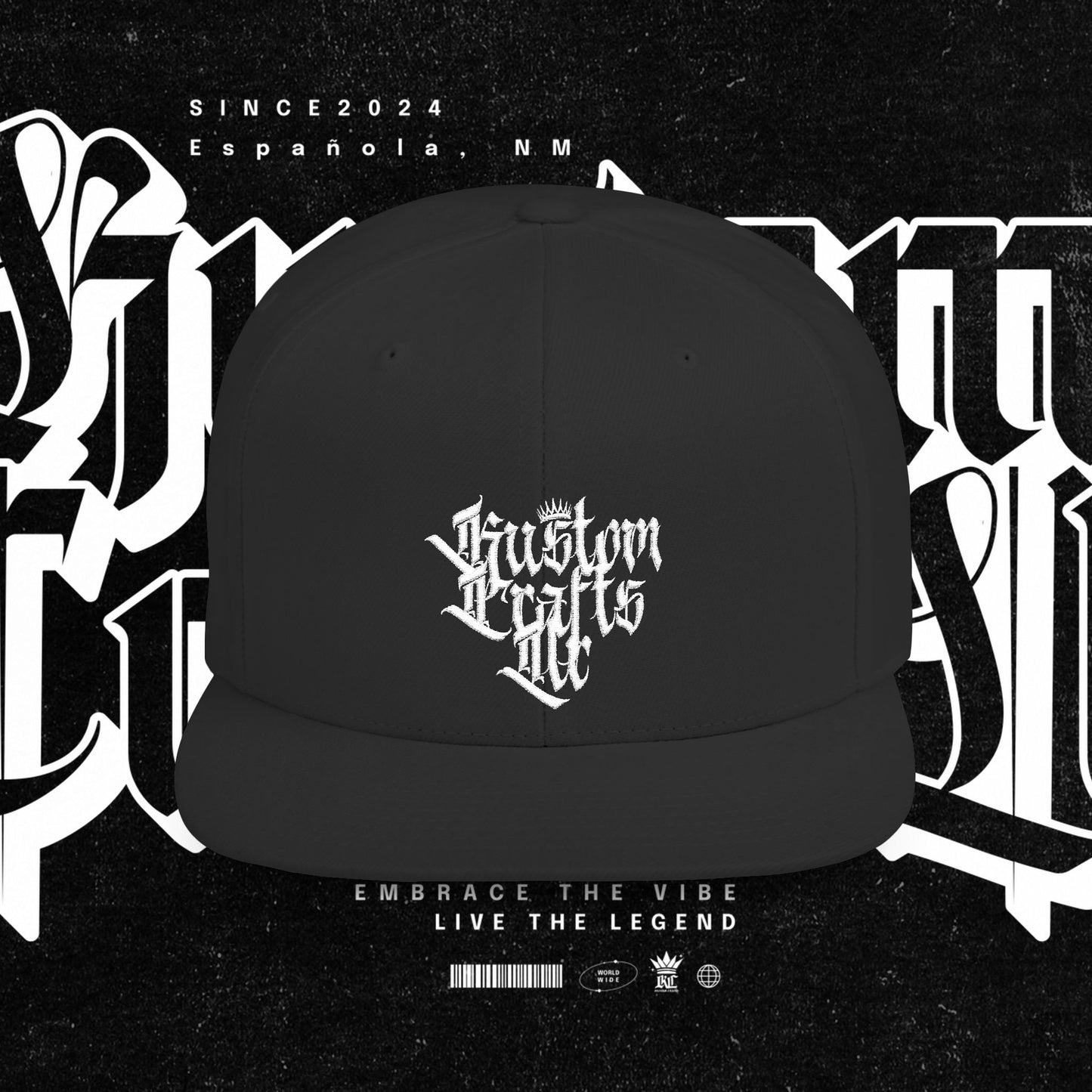Custom Flat Bill Snapback Hat | Embrace the Vibe, Live the Legend | Perfect for Streetwear, Festivals, Casual Outings, Gifts