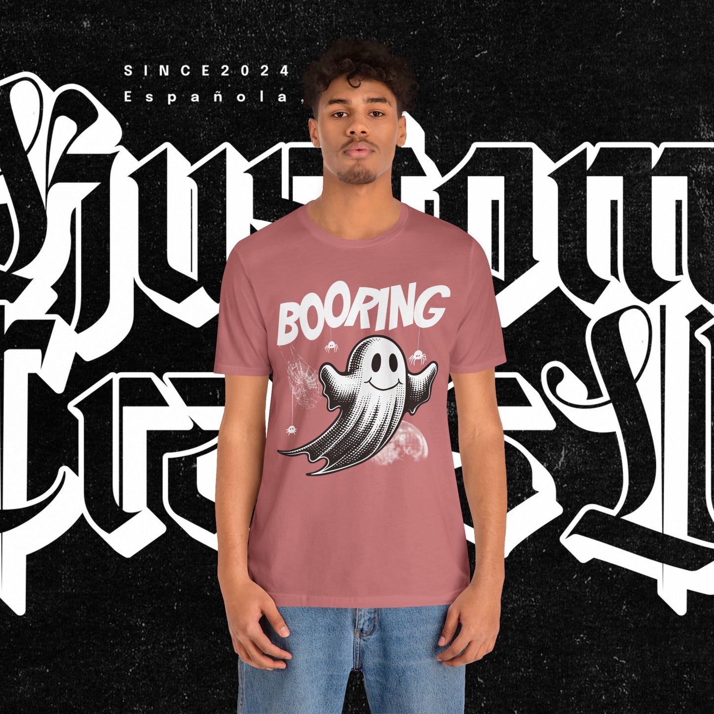 Ghostly Boo-Ring Fun Tee - Spooky Vibes, Perfect for Halloween, Casual Wear, Gift for Ghost Lovers, Graphic Tee, Trendy Outfit