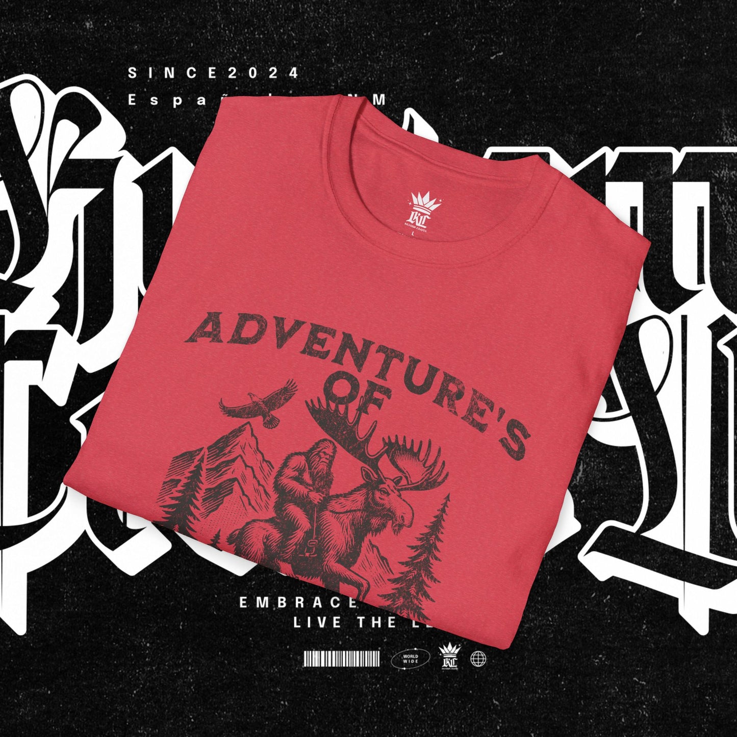 Adventure's of Bigfoot & Marty The Moose Unisex T-Shirt, Travel Tee, Outdoor Graphic Shirt, Nature Lover Gift, Moose Adventure Apparel