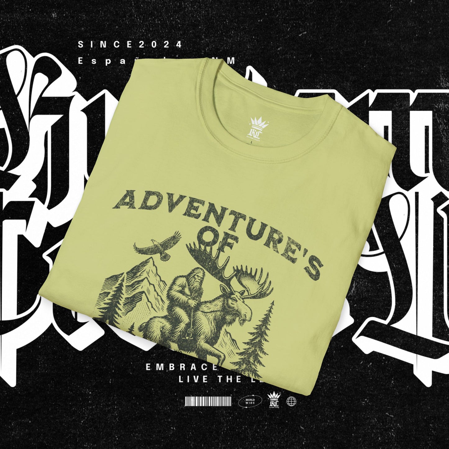 Adventure's of Bigfoot & Marty The Moose Unisex T-Shirt, Travel Tee, Outdoor Graphic Shirt, Nature Lover Gift, Moose Adventure Apparel