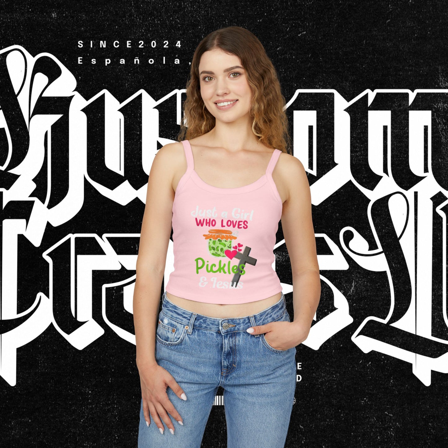 Pickles and Jesus Tank Top, Christian Women's Camisole, Religious Sleeveless Top, Faithful Spaghetti Strap Shirt, Girl's Pickle Lover Vest