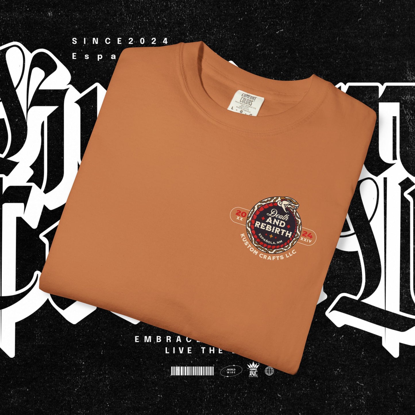 Death and Rebirth Red Snake Graphic Tee, Death Rebirth Unisex T-shirt, Streetwear Alternative Fashion, Serpent Design Shirt, Edgy Clothing