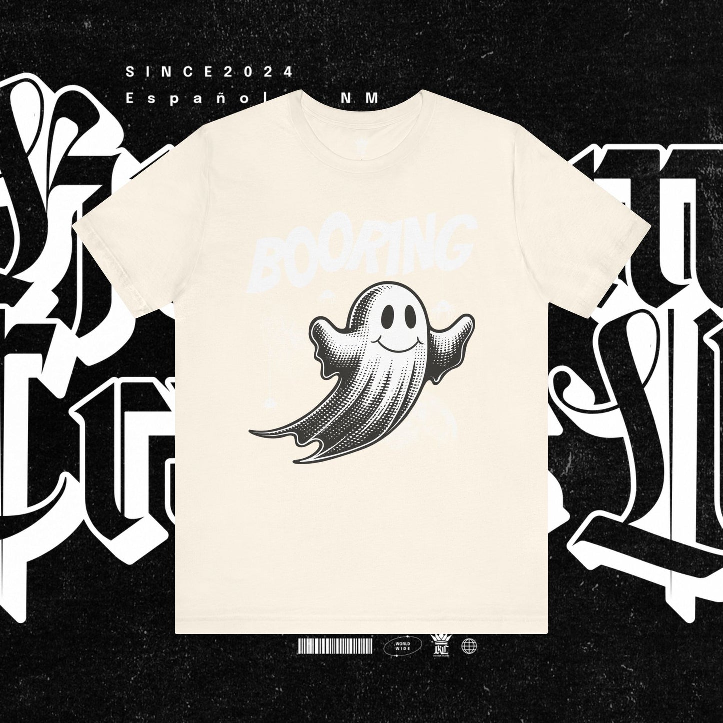 Ghostly Boo-Ring Fun Tee - Spooky Vibes, Perfect for Halloween, Casual Wear, Gift for Ghost Lovers, Graphic Tee, Trendy Outfit