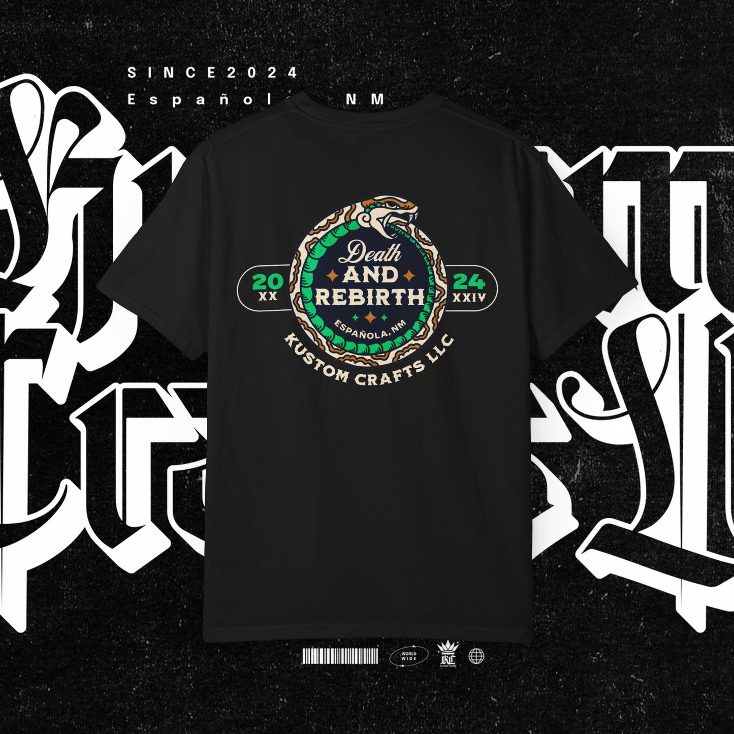 Death and Rebirth Snake Graphic Tee, Death Rebirth Unisex T-shirt, Streetwear Alternative Fashion, Serpent Design Shirt, Edgy Clothing