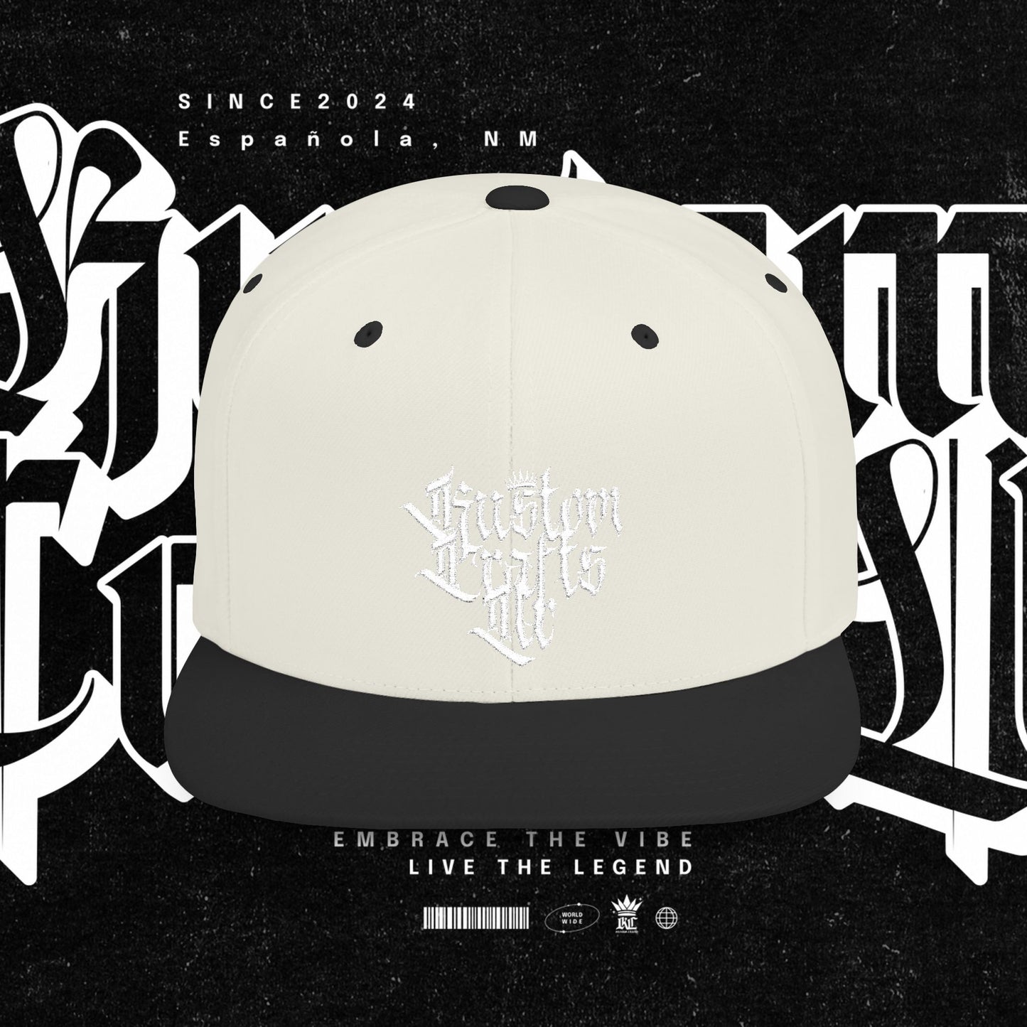Custom Flat Bill Snapback Hat | Embrace the Vibe, Live the Legend | Perfect for Streetwear, Festivals, Casual Outings, Gifts