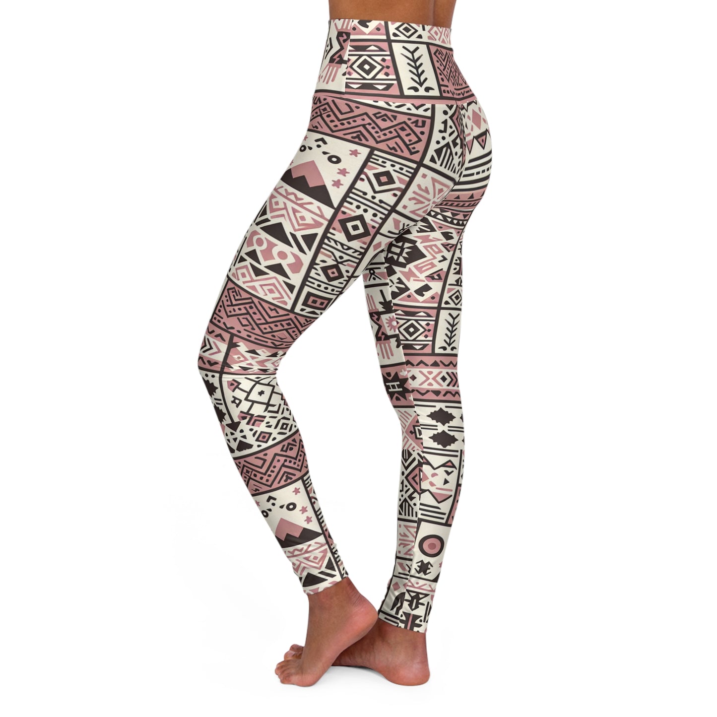 High Waisted Yoga Leggings | Bohemian Fitness Wear for Yoga, Gym, and Athleisure, Unique Patterned Leggings, Gift for Active Lifestyle
