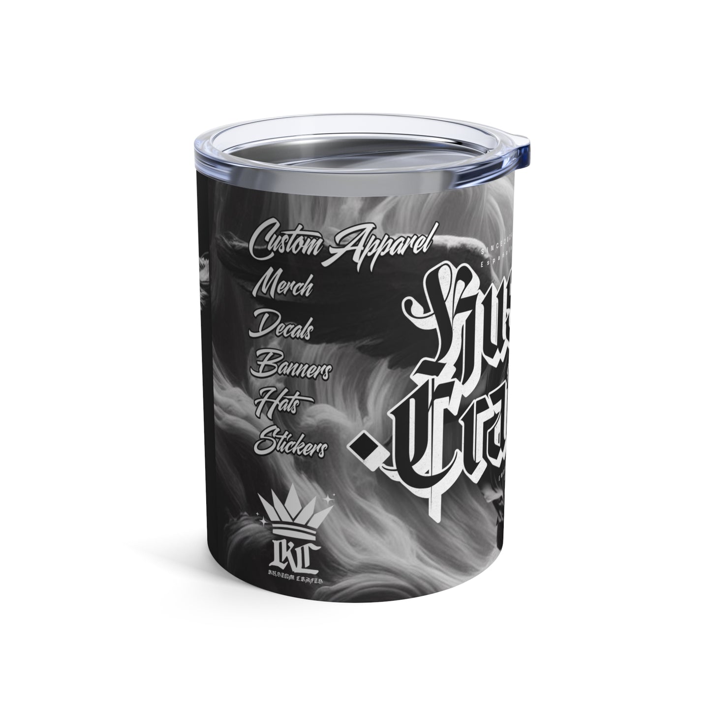 Kustom Crafts LLC 10oz Tumbler - Unique Gift for Creatives, Travel Mug, Personalized Drinkware, Artistic Coffee Cup, Ideal for Celebrations