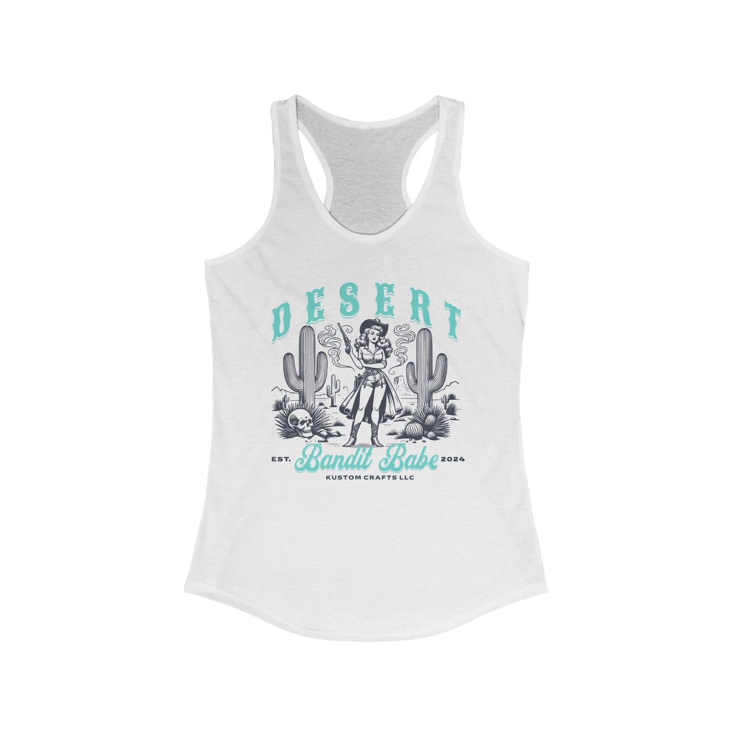 Desert Bandit Babe Racerback Tank - Summer Tank Top, Boho Fashion, Western Inspired, Casual Wear, Gift for Her