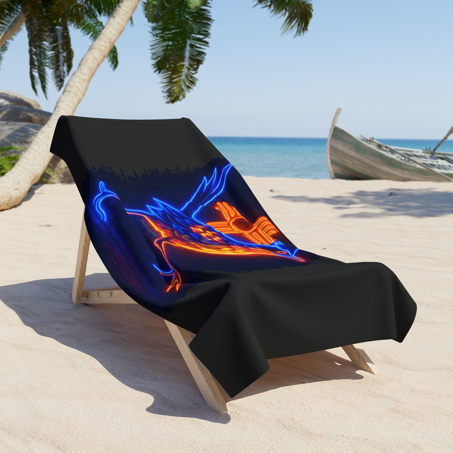 Neon Roadrunner Beach Towel