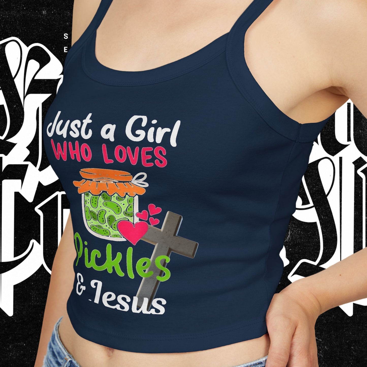 Pickles and Jesus Tank Top, Christian Women's Camisole, Religious Sleeveless Top, Faithful Spaghetti Strap Shirt, Girl's Pickle Lover Vest