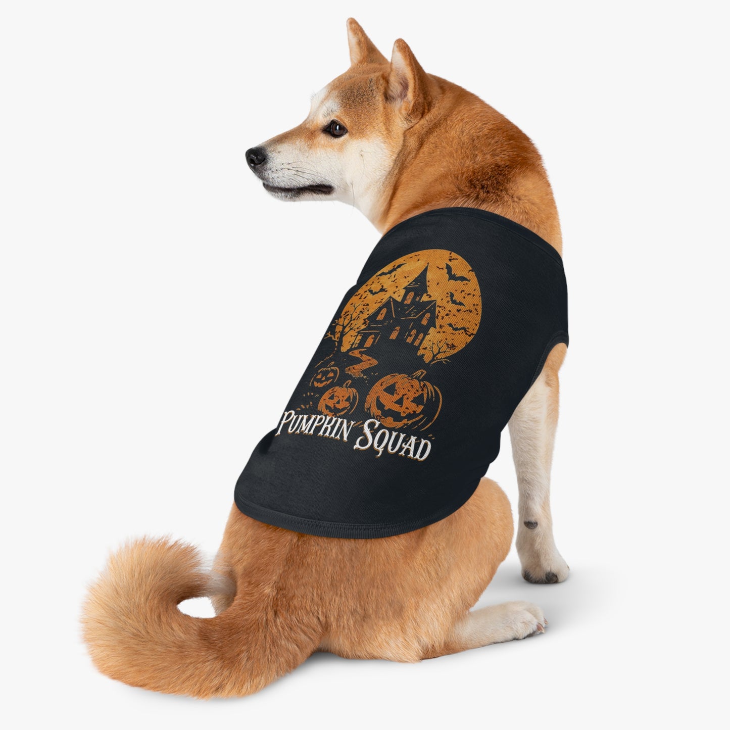 Halloween Pet Tank Top, Pumpkin Squad Dog Shirt, Fall Dog Apparel, Festive Pet Clothing, Halloween Costume for Pets