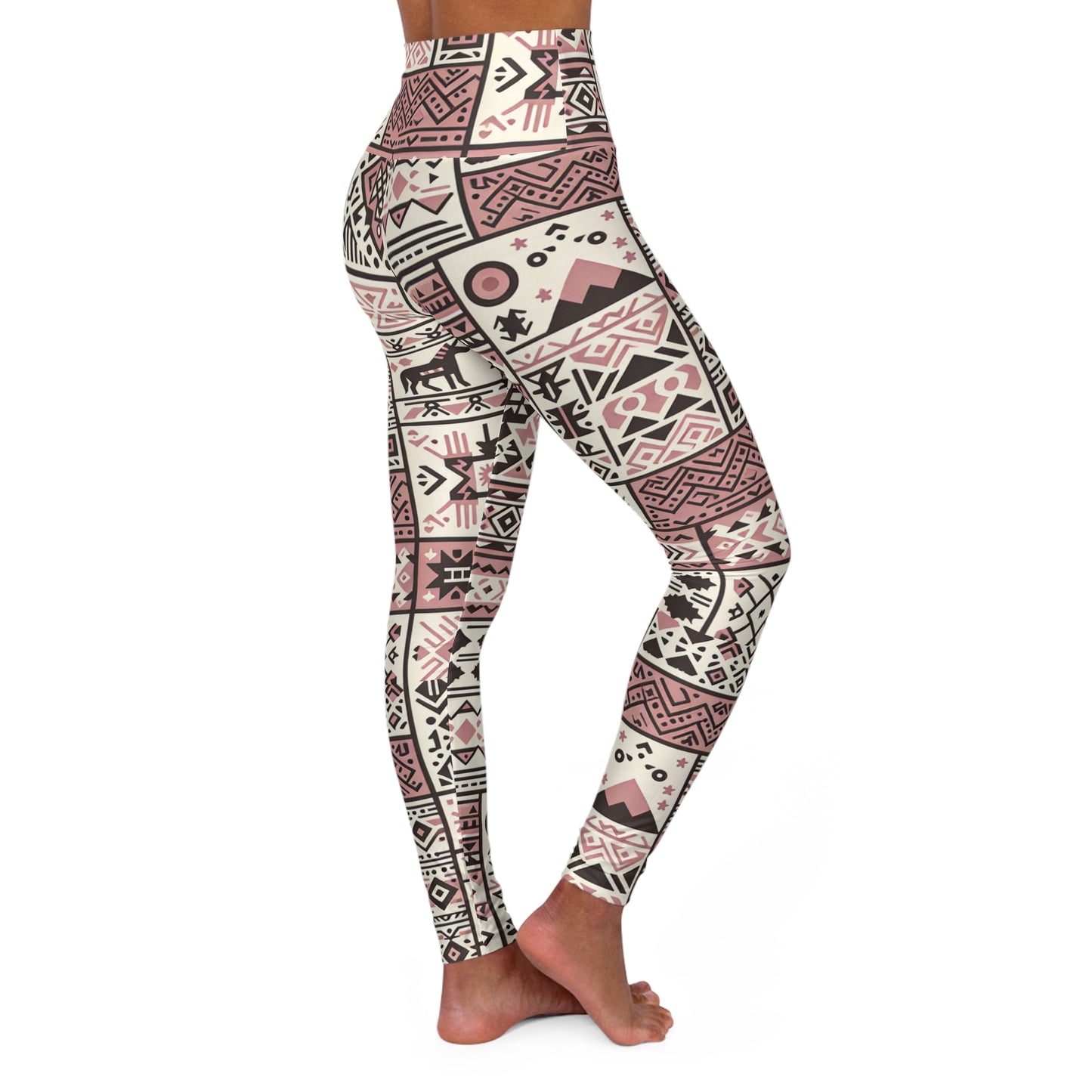 High Waisted Yoga Leggings | Bohemian Fitness Wear for Yoga, Gym, and Athleisure, Unique Patterned Leggings, Gift for Active Lifestyle