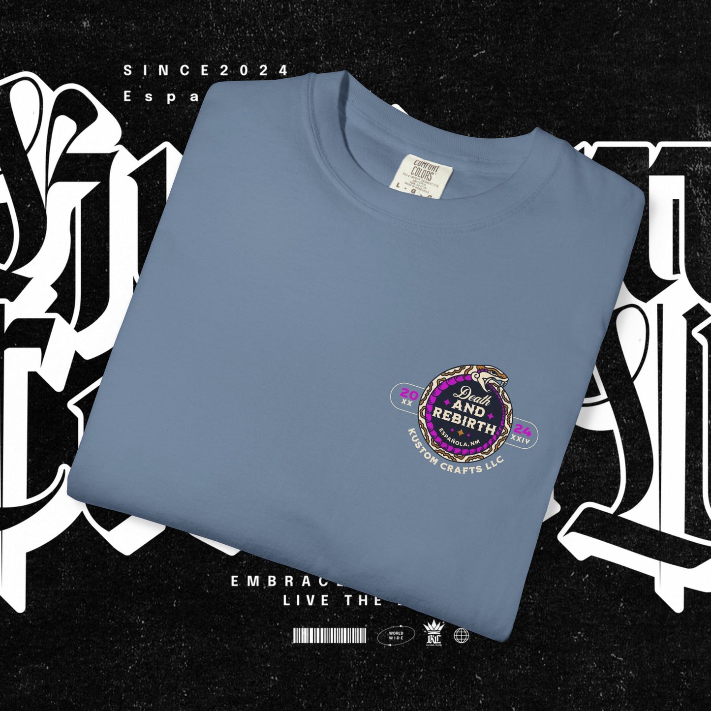 Death and Rebirth Bright Purple/Pink Snake Graphic Tee, Death Rebirth Unisex T-shirt, Streetwear Alternative Fashion, Serpent Design Shirt, Edgy Clothing