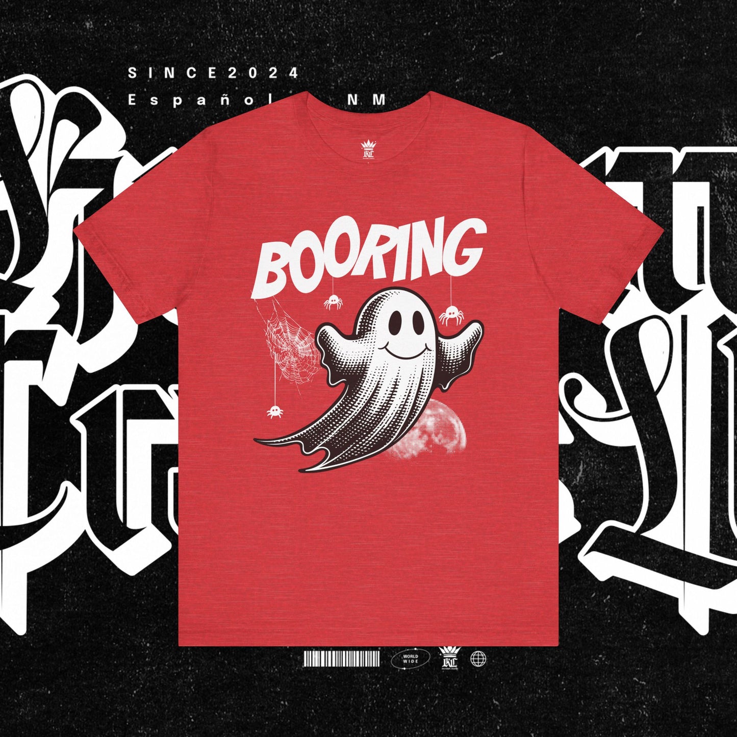 Ghostly Boo-Ring Fun Tee - Spooky Vibes, Perfect for Halloween, Casual Wear, Gift for Ghost Lovers, Graphic Tee, Trendy Outfit