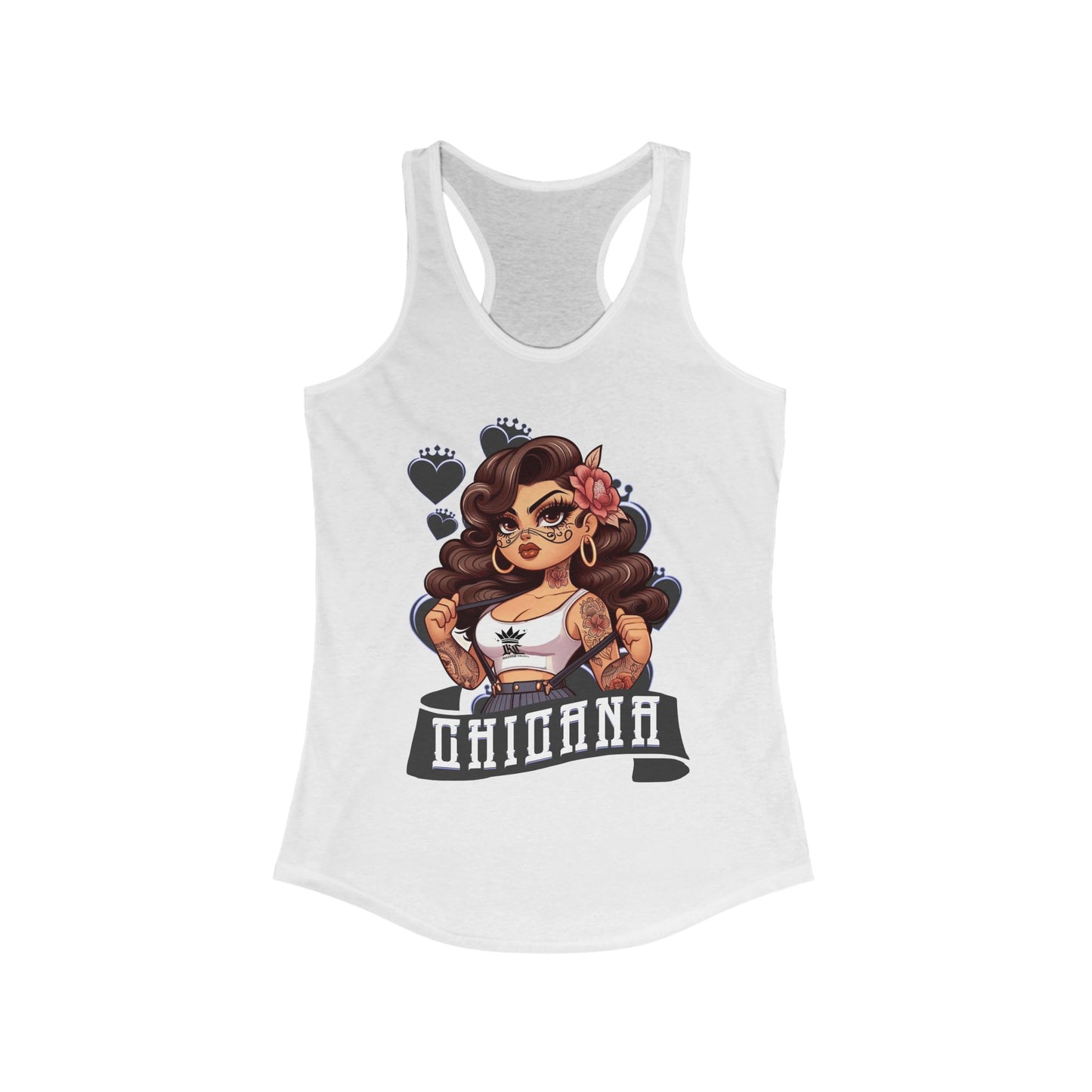 Chicana Spirit Women's Racerback Tank, Tattoo Art Tee, Summer Fashion, Fitness Apparel, Gift for Her, Festival Wear