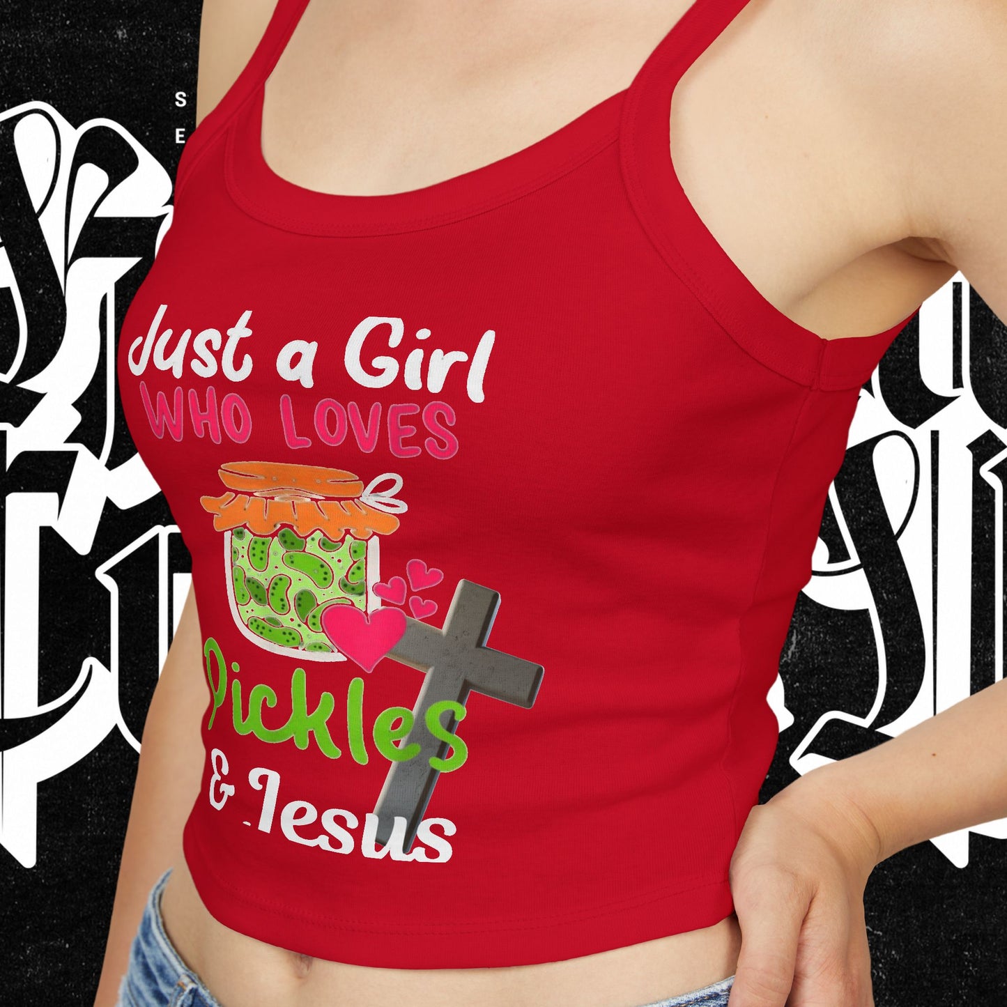 Pickles and Jesus Tank Top, Christian Women's Camisole, Religious Sleeveless Top, Faithful Spaghetti Strap Shirt, Girl's Pickle Lover Vest