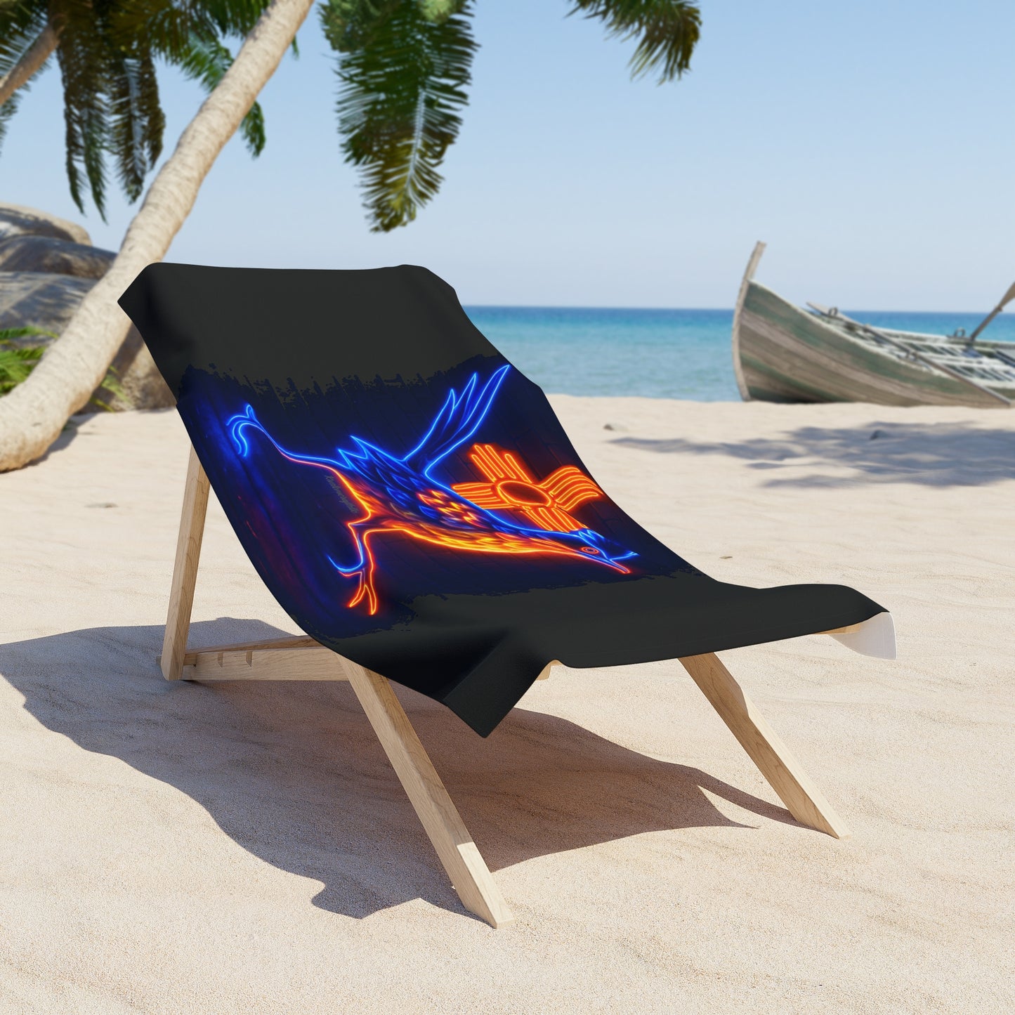 Neon Roadrunner Beach Towel