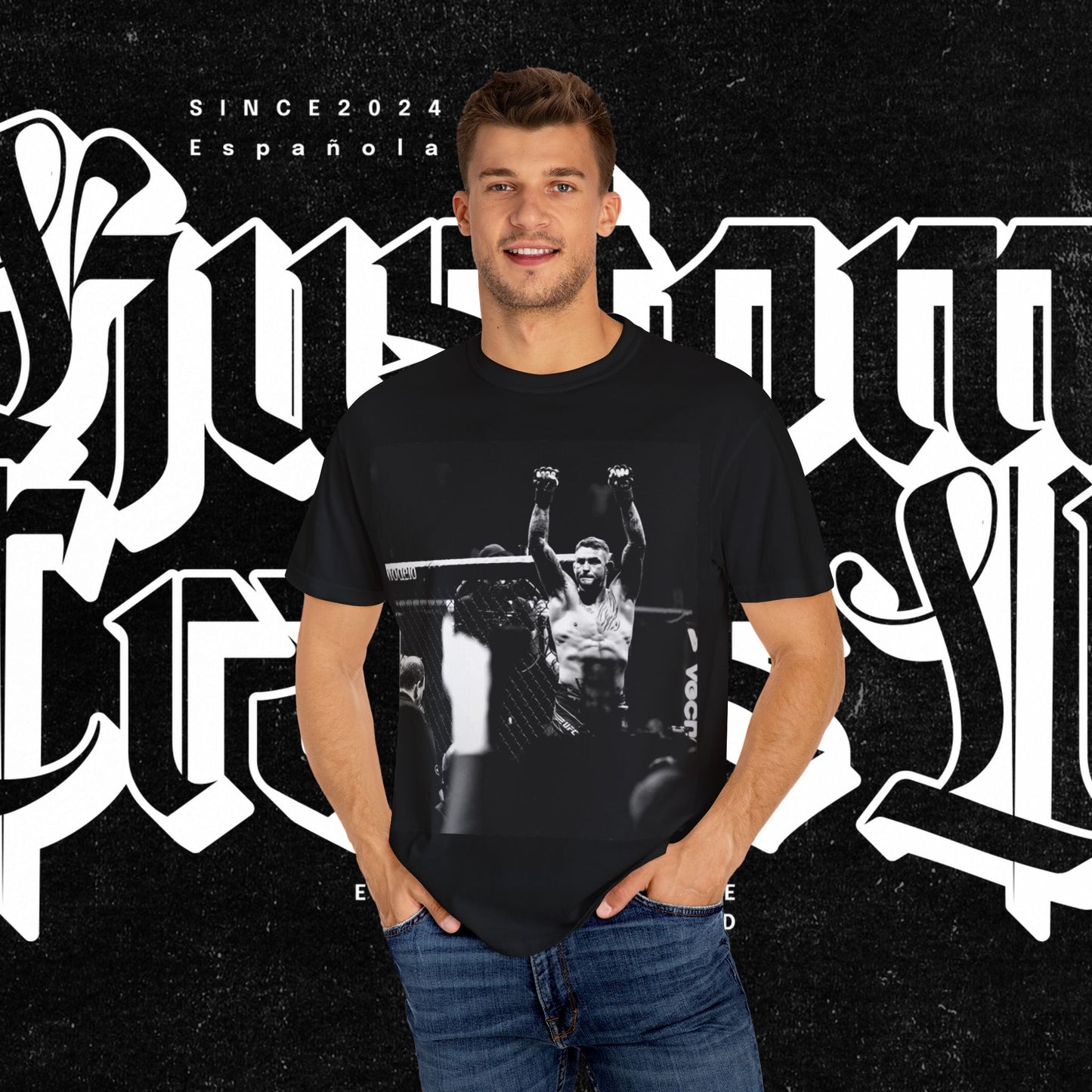 Dustin Diamond P. Champion's Spirit Unisex Garment-Dyed T-Shirt | Vintage Style Tee, Athleisure Wear, Fight Night Apparel, Fitness Gift, Sports Enthusiast Top