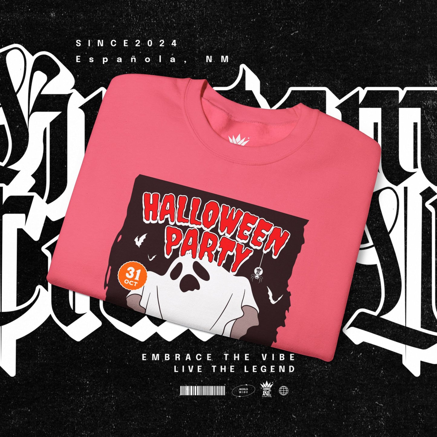 Halloween Party Sweatshirt, Spooky Season Apparel, Ghost Design Crewneck, Unisex Halloween Gift, Cozy Fall Fashion