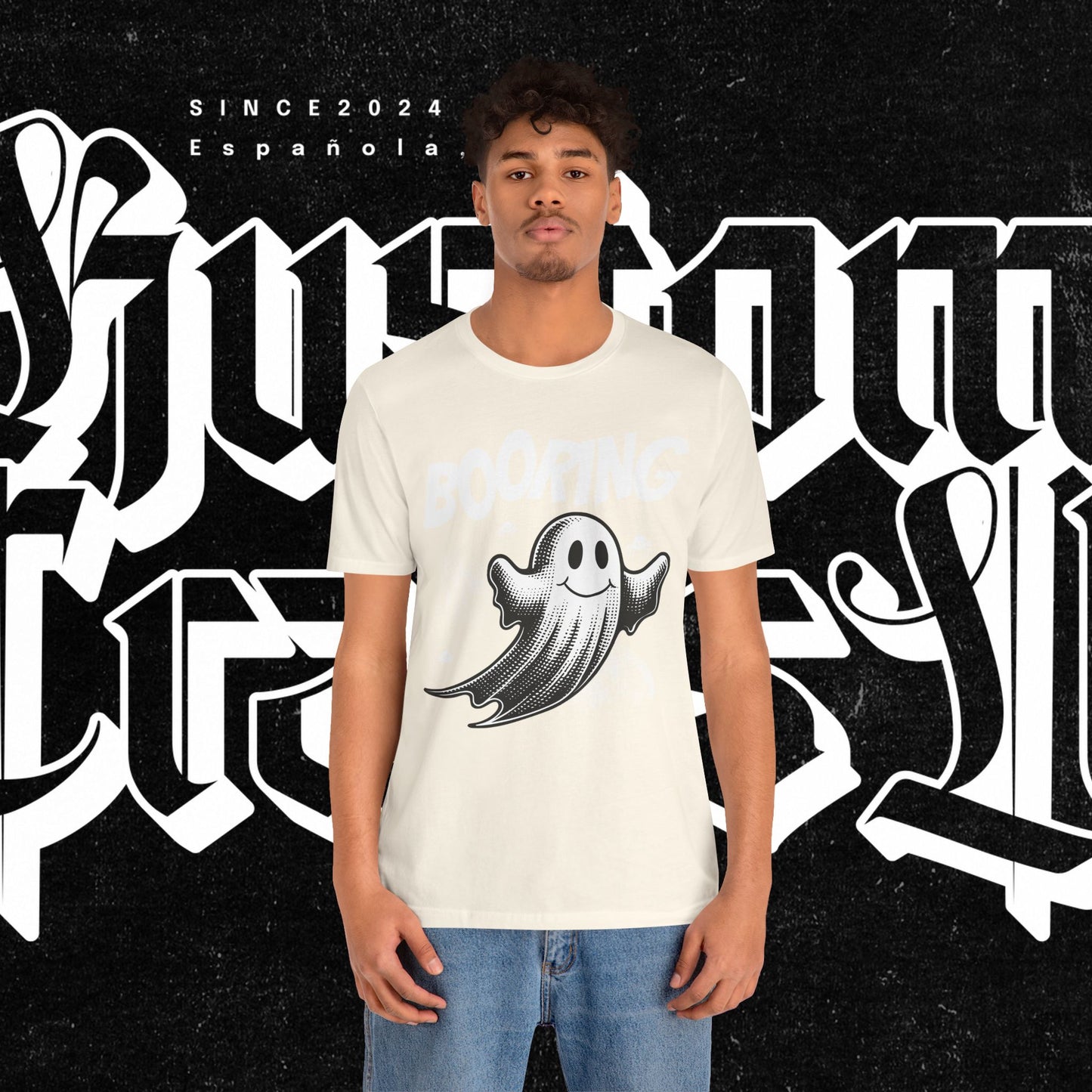 Ghostly Boo-Ring Fun Tee - Spooky Vibes, Perfect for Halloween, Casual Wear, Gift for Ghost Lovers, Graphic Tee, Trendy Outfit