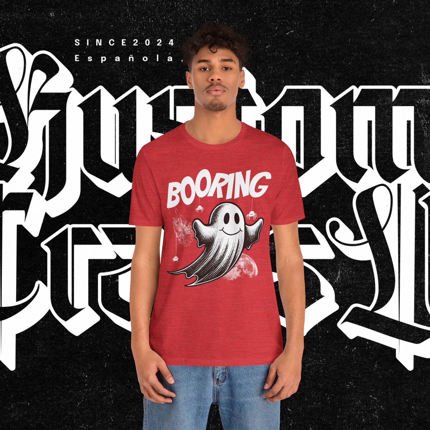 Ghostly Boo-Ring Fun Tee - Spooky Vibes, Perfect for Halloween, Casual Wear, Gift for Ghost Lovers, Graphic Tee, Trendy Outfit