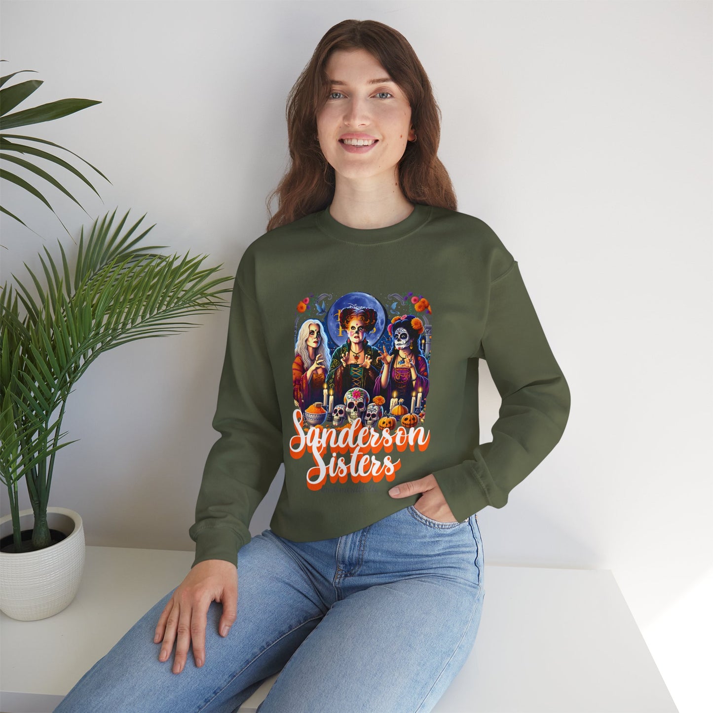 Sanderson Sisters Crewneck Sweatshirt, Halloween Sweatshirt, Casual Fall Fashion, Unisex Sweater, Art Print Sweatshirt