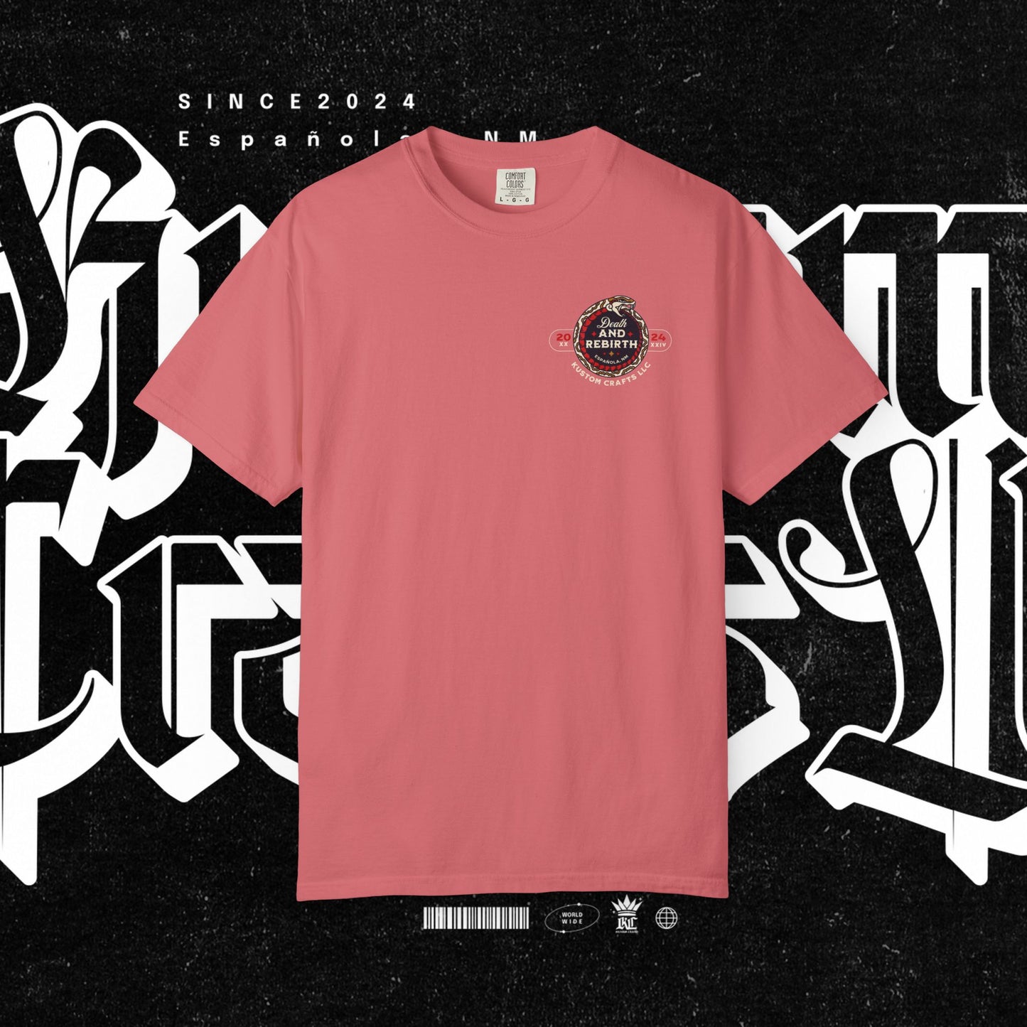 Death and Rebirth Red Snake Graphic Tee, Death Rebirth Unisex T-shirt, Streetwear Alternative Fashion, Serpent Design Shirt, Edgy Clothing