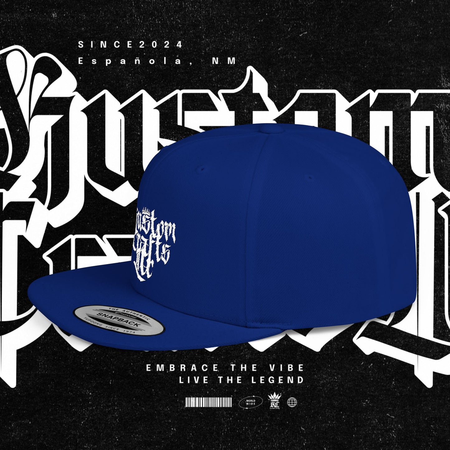 Custom Flat Bill Snapback Hat | Embrace the Vibe, Live the Legend | Perfect for Streetwear, Festivals, Casual Outings, Gifts