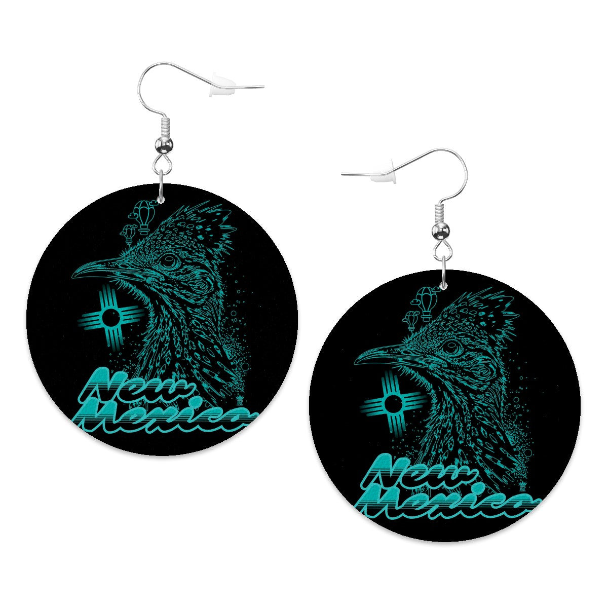 NM Vibes Leather Round Earrings - New Mexico Southwestern Jewelry