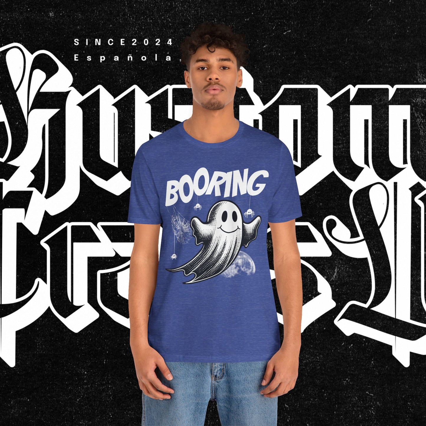 Ghostly Boo-Ring Fun Tee - Spooky Vibes, Perfect for Halloween, Casual Wear, Gift for Ghost Lovers, Graphic Tee, Trendy Outfit