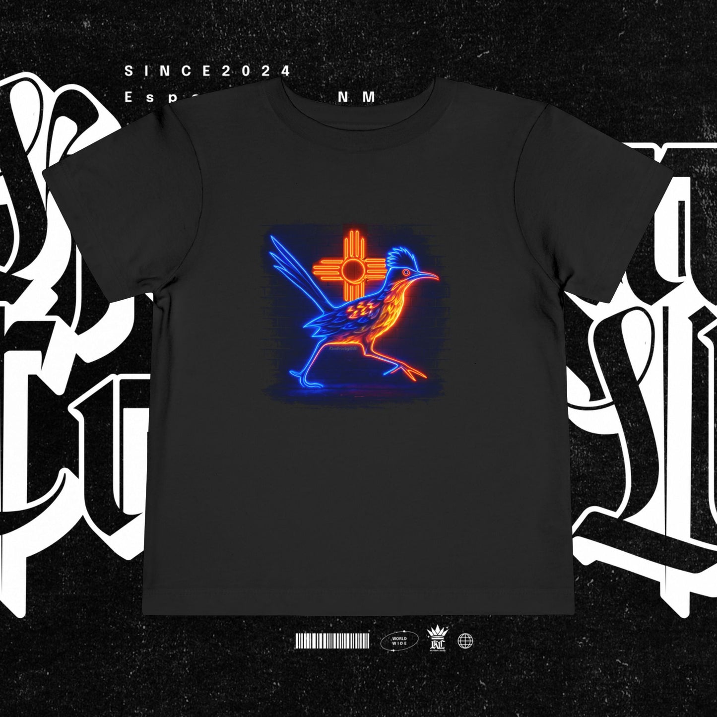 Neon Roadrunner New Mexico Design - Toddler Tee