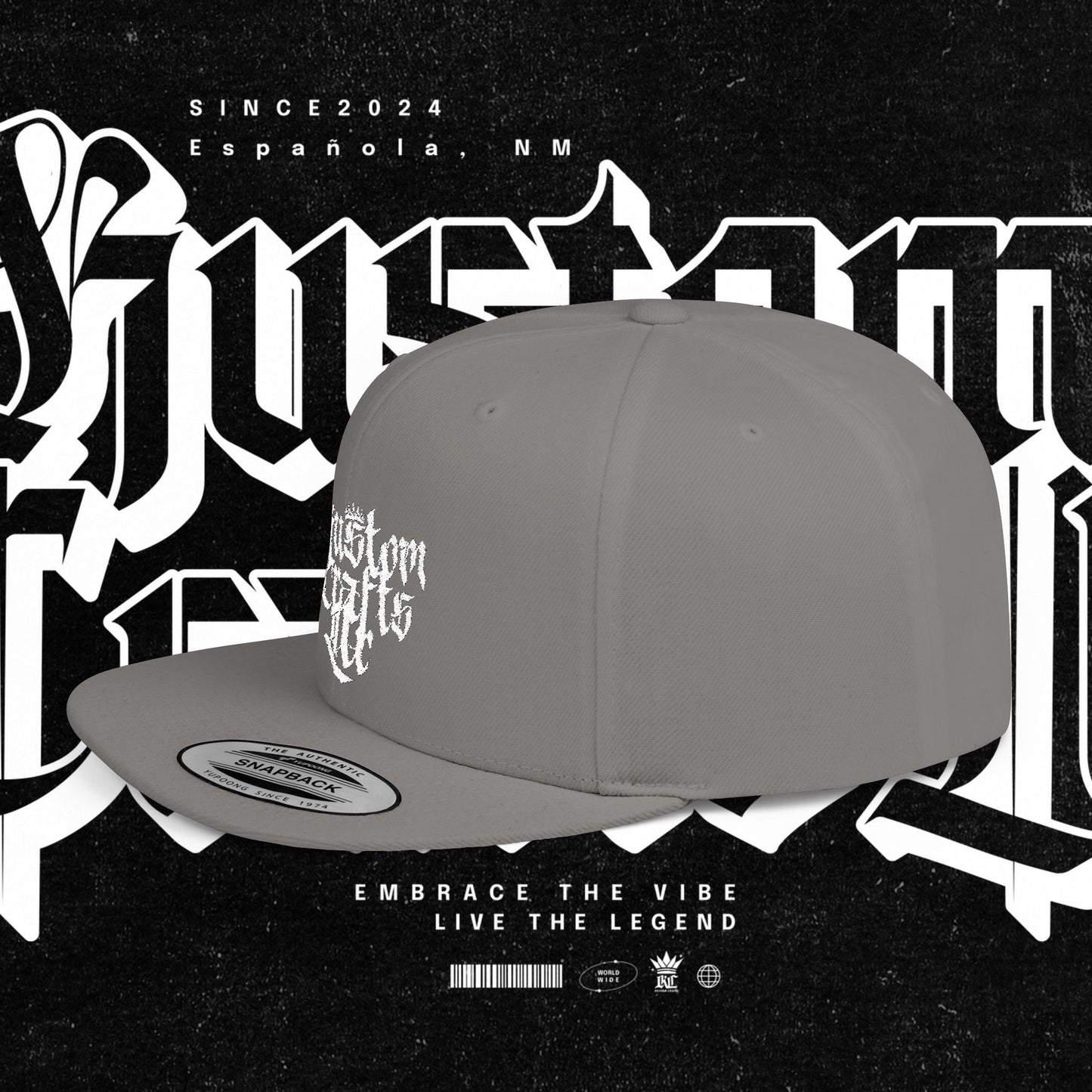 Custom Flat Bill Snapback Hat | Embrace the Vibe, Live the Legend | Perfect for Streetwear, Festivals, Casual Outings, Gifts
