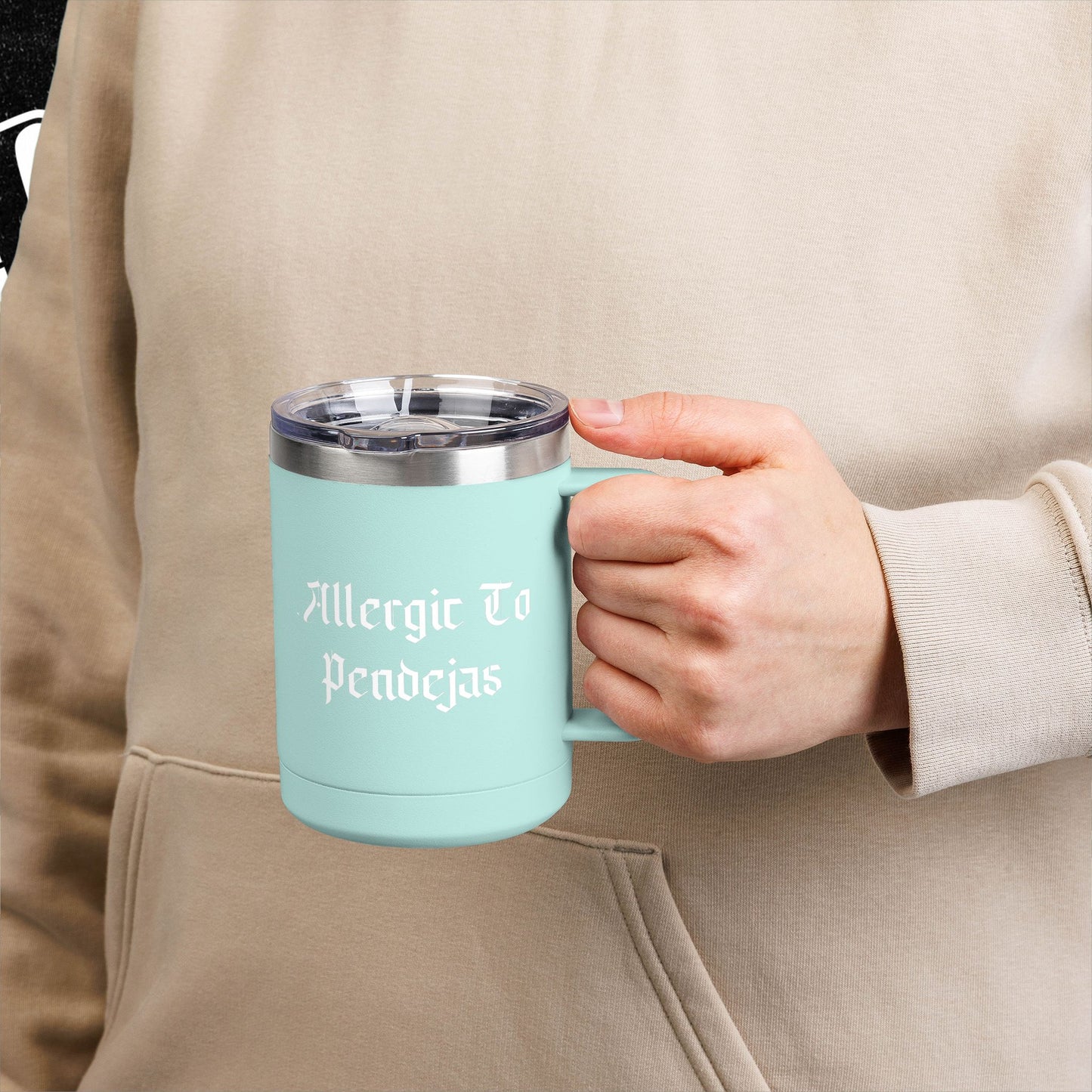 Allergic To Pendejas Coffee Mug Tumbler, 15oz - Stylish Drinkware for Coffee Lovers, Funny Gift for Friends, Unique Travel Mug, [...]