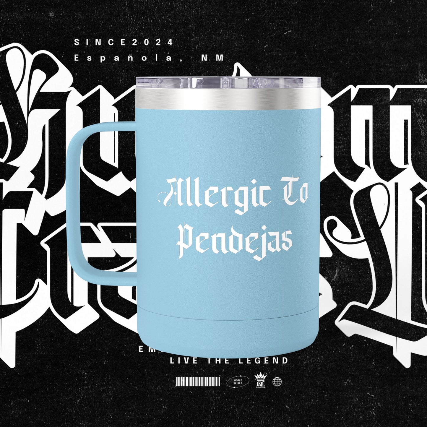 Allergic To Pendejas Coffee Mug Tumbler, 15oz - Stylish Drinkware for Coffee Lovers, Funny Gift for Friends, Unique Travel Mug, [...]