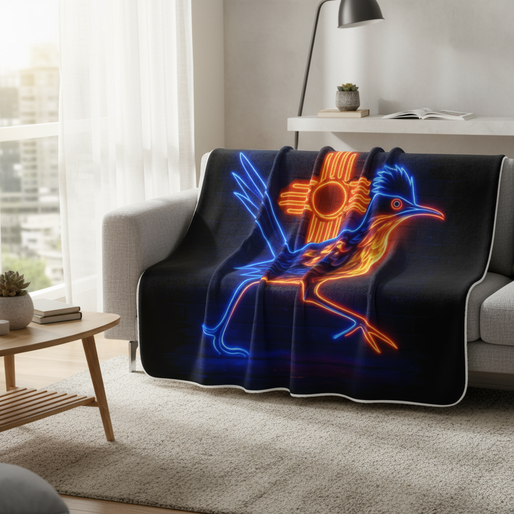 Neon Roadrunner Sherpa Blanket