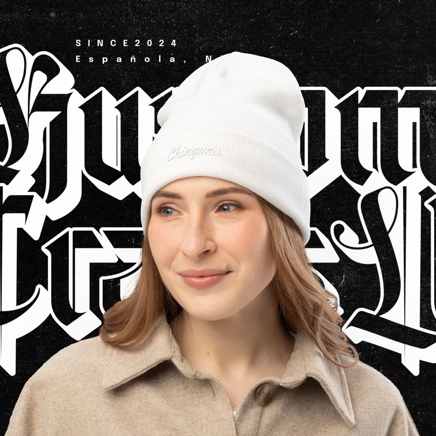 Chingona EMBROIDERED Knit Beanie, Warm Winter Hat, Chingona Embroidered Beanie, Gift for Her, Trendy Accessories