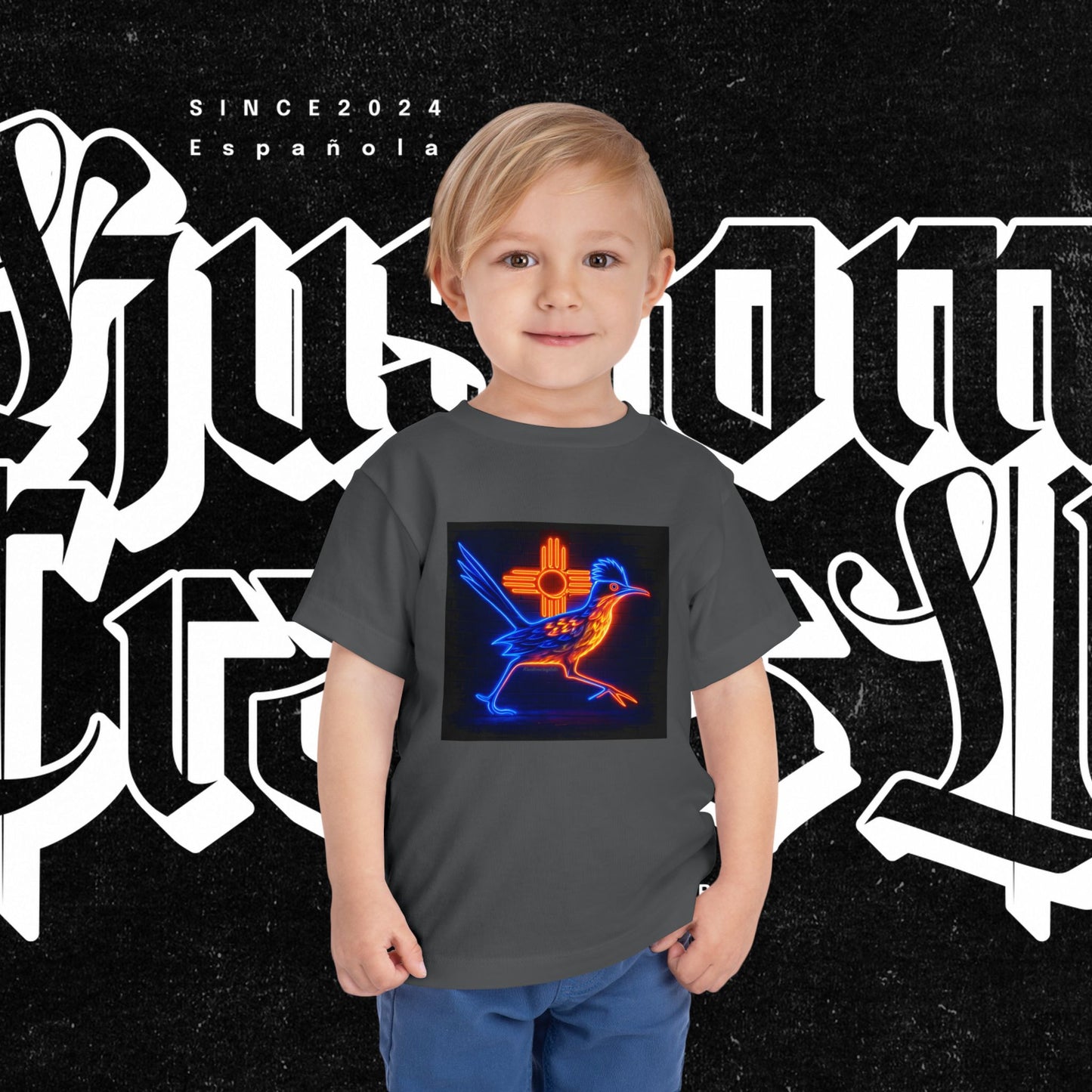 Neon Roadrunner New Mexico Design - Toddler Tee